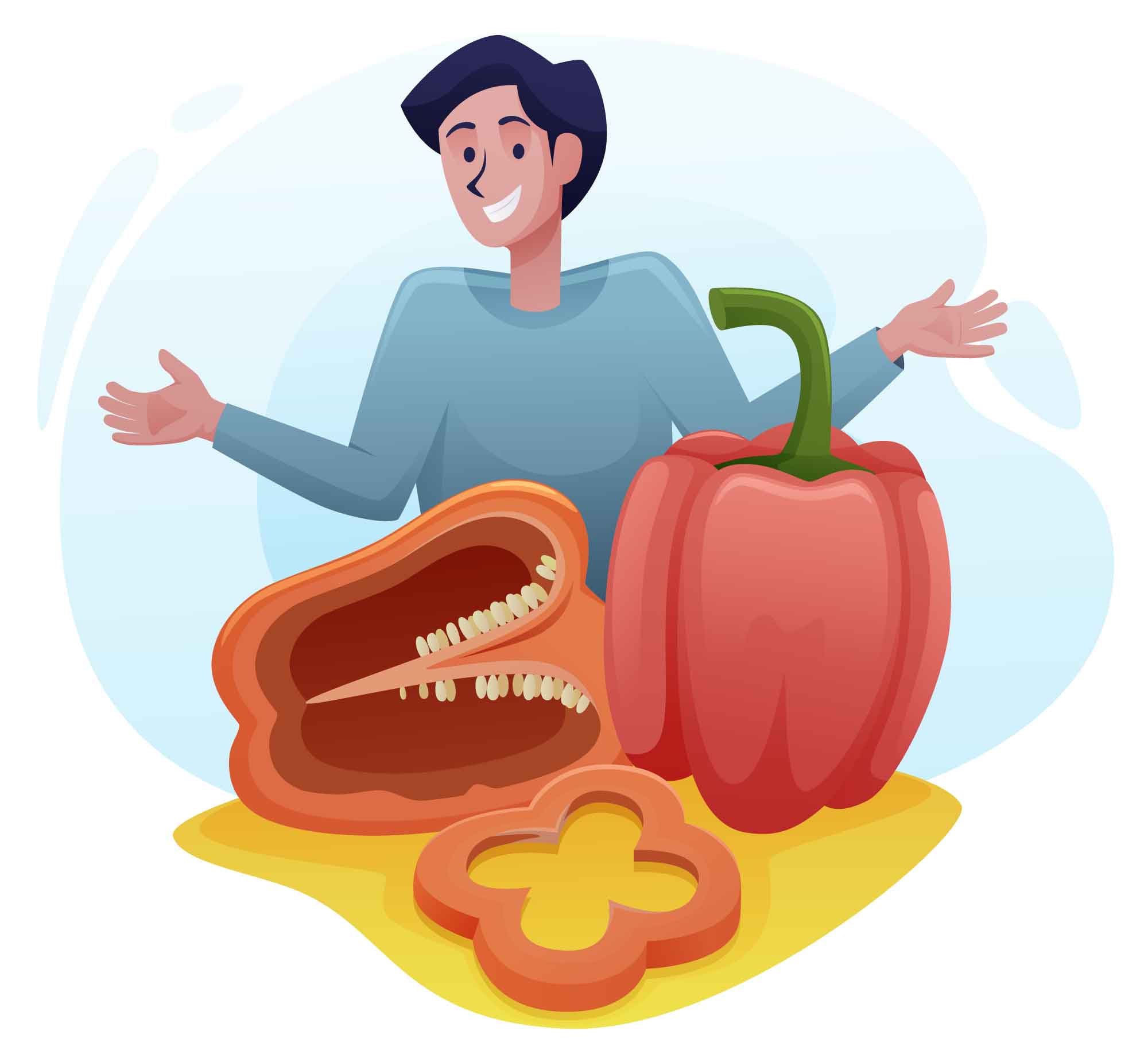 Red Bell Pepper Illustration